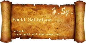 Hartl Szilviusz névjegykártya